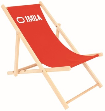 Leżak drewniany plażowy WŁASNY NADRUK LOGO Napis