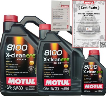 MOTUL 8100 X-CLEAN EFE 5W30 C2/C3 10L VW 505 00/ 505 01 + ZAWIESZKA