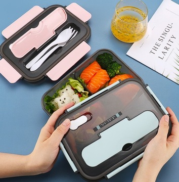 POJEMNIK LUNCHBOX z ZESTAWEM SZTUĆÓW 3W1 (1.1L)