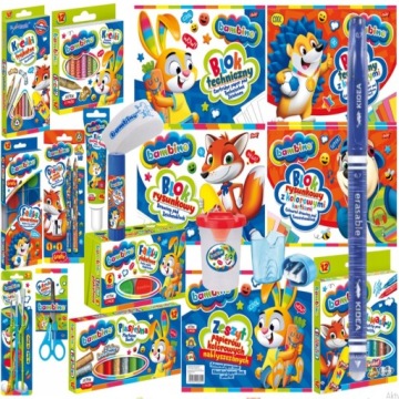 Школьная тетрадь BAMBINO, набор XXL, мелки, краски, пластилин, ручка