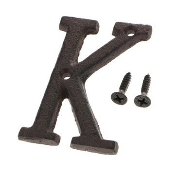 Czarny żelazny znak rustykalny wystrój listu