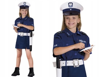 POLICJANTKA Strój KARNAWAŁOWY r. 116 cm DROGÓWKA