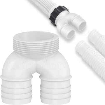 Rozdzielacz Trójnik Adapter Złączka Rur basenu 38mm z Gwintem 60mm x 38mm