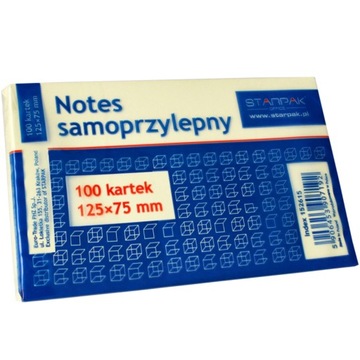 NOTES SAMOPRZYLEPNY karteczki 125x75 mm 100 KARTEK