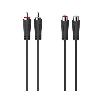 Kabel przedłużacz audio 2x Cinch RCA M/F 3m. HAMA