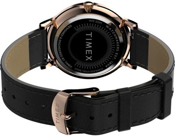 Klasyczny zegarek damski na skórzanym pasku Timex TW2W19800 Rose Gold