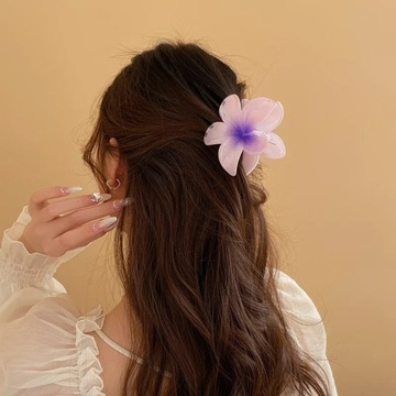Заколка для волос из гибискуса с большим цветком в стиле бохо Гавайский фиолетовый