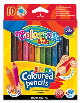 Kredki trójkątne COLORINO Jumbo 10 kolorów