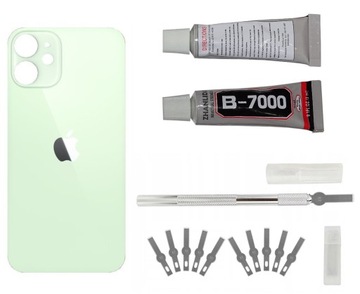 Klapka Tył iPhone 12 Mini Zielony + Nożyk + Klej