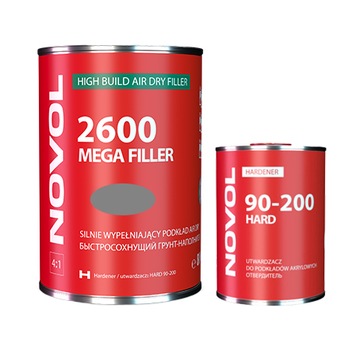 Podkład akrylowy silnie wypełniający MEGA FILLER 2600 NOVOL 0,8L szary