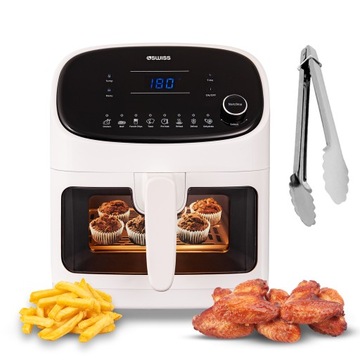 Frytkownica Beztłuszczowa Mini Piekarnik 5.5l Air Fryer 1350W GRATIS 4Swiss