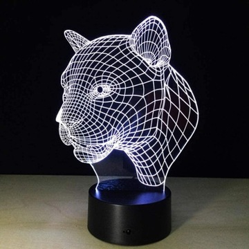 LEOPARD CAT 3D LED НОЧНИК ЦВЕТА USB-ПУЛЬТ ДУ