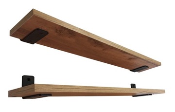PÓŁKA ŚCIENNA WISZĄCA TYPU LOFT - INDUSTRIALNA 80 cm DĄB CRAFT ZŁOTY