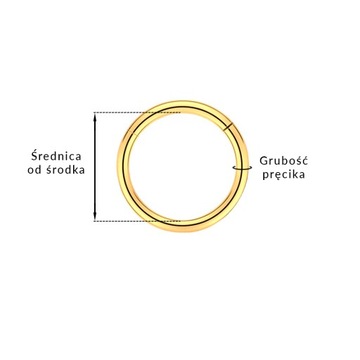 ПИРСИНГ Серьга-кликер, золото, КОЛЬЦО Helix NOSTRIL RING, Титан 0,8/8
