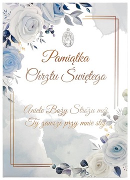 PAMIĄTKA CHRZTU ŚWIĘTEGO KOLOR NIEBIESKI