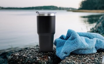 KUBEK TERMICZNY NA WODĘ TERMOS SAMOCHOD ZE STALI NIERDZEWNEJ Z SŁOMKĄ 30OZ