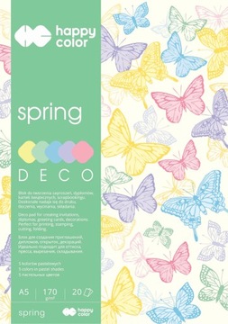 Happy Color DECO SPRING BLOCK А5 170г 20 листов