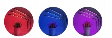 LAMPA LED GROW LIGHT UPRAWY WZROSTU ROŚLIN 3x PANELE 72 DIODY LED TIMER USB