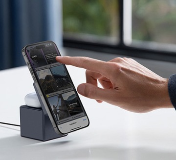 Магнитное зарядное устройство Anker MagSafe Cube 15W 3в1, серый