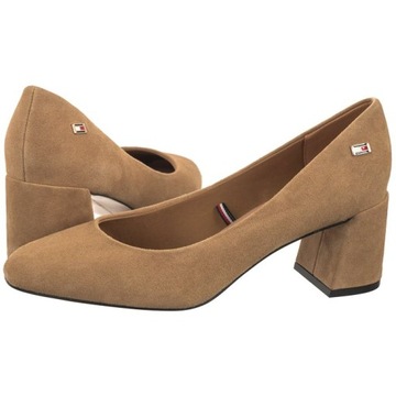 Buty Czółenka Zamszowe Damskie Tommy Hilfiger Suede Khaki