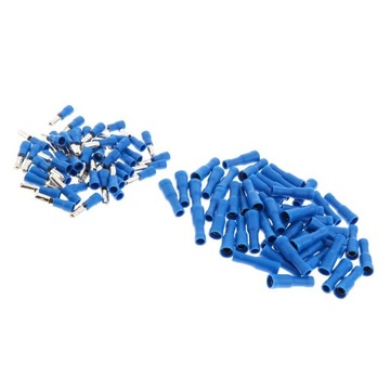 100 шт. Набор изолированных наконечников для соединителей электрических проводов, синие.