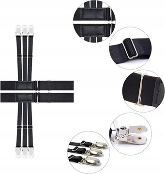 2x ЭЛАСТИЧНЫЕ РЕМНИ ДЛЯ ДЕРЖАТЕЛЯ ДЛЯ РУБАШКИ, КОМПЛЕКТ РЕГУЛИРУЕМЫХ ДЕРЖАТЕЛЕЙ, ЗАЖИМЫ