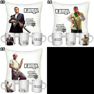 КОМПЛЕКТ GTA V КРУЖКА + ПОДУШКА + ИМЯ