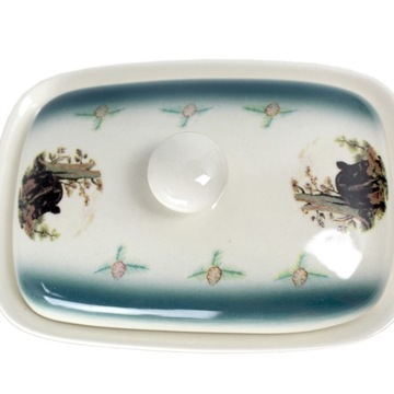 Керамическая масленка 250 г, охотничий мотив