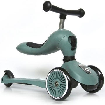 Scoot And Ride Forest ZESTAW HULAJNOGA Jeździk 2w1 + KASK z LED XXS do S 1+