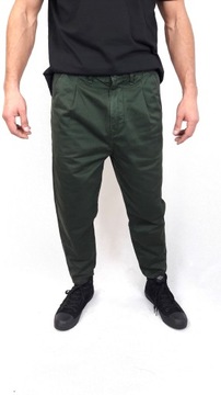 Zielone spodnie męskie jeansowe CHINO ARMY 32/32