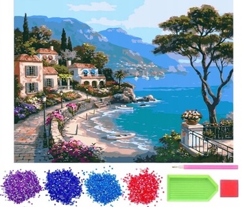 HAFT DIAMENTOWY MOZAIKA DIAMENTOWA 5D MORZE