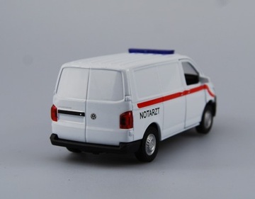 WELLY VW VOLKSWAGEN TRANSPORTER T6 ФУРГОН EMERGENCY NOTARZT 1:34 НОВЫЙ МЕТАЛЛ