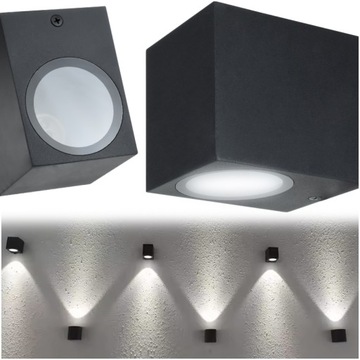 WODOODPORNY KINKIET ŚCIENNY NA ZEWNĄTRZ I WEWNĄTRZ CZARNY MAT OŚWIETLENIE