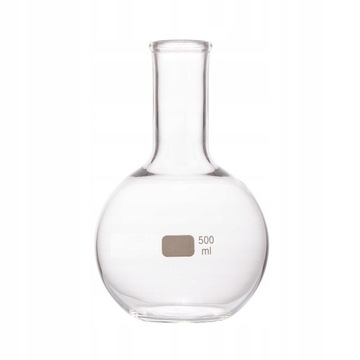 Kolba płaskodenna szklana 50 ml wąska szyjka