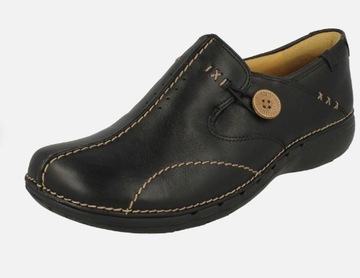 CLARKS DAMSKIE PÓŁBUTY SKÓRZANE CZARNE 38 1ŻHB