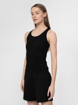 TOP SLIM W PRĄŻKI DAMSKI 4F TSD057 CZARNY XS