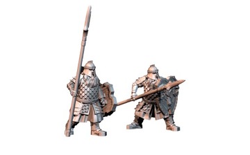 Silver Goat Dwarves Spearmen on Foot - 6x