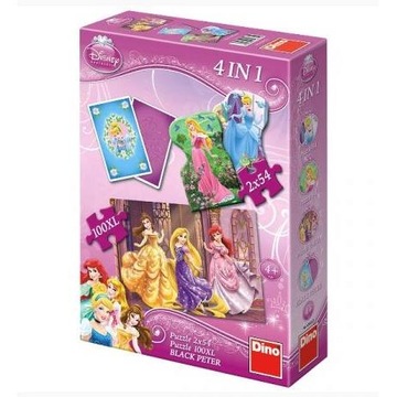 Puzzle Dino Disney Księżniczki 4w1 2x54 el+100XL