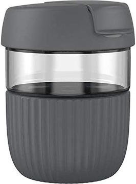 BUTELKA KUBEK NA WODĘ/NAPOJE SZKŁO I SILIKON 350ML