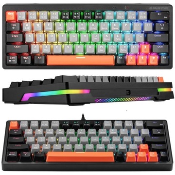 KLAWIATURA BEZPRZEWODOWA USB GAMINGOWA RGB PODŚWIETLANA MECHANICZNA EVO1 63