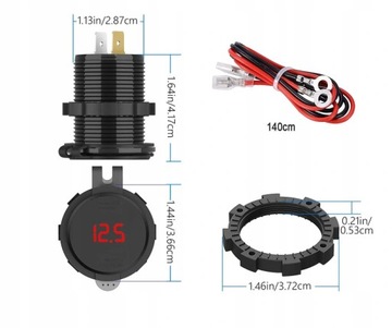 ЗАРЯДНОЕ УСТРОЙСТВО ДЛЯ МОТОЦИКЛА 2 USB QC3.0 КНОПКА ВОЛЬТМЕТРА