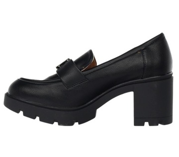 Черные лоферы, туфли Lords, широкий каблук и платформа, размер 40.