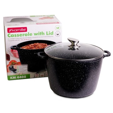GARNEK 10 L tradycyjny WYSOKI aluminiowy MARMUROWY KOCIOŁEK INDUKCJA