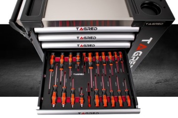 Прочный шкаф для инструментов Тележка для мастерской с аксессуарами 298el + ключ