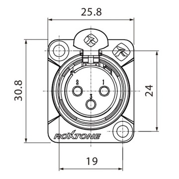 РАЗЪЕМ XLR 3-КОНТАКТНЫЙ РАЗЪЕМ ПАНЕЛИ В СБОРЕ ROXTONE RX3FD-BG