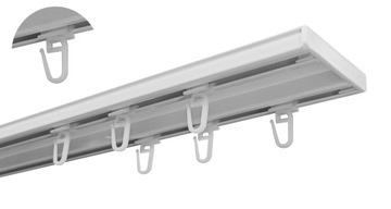 SZYNA SUFITOWA ALUMINIOWA Premium PODWÓJNA 200 cm KPL + AGRAFKI