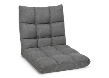 Kanapa Costway Krzesło podłogowe sofa 53 x 48 cm welur odcienie szarości