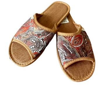 Тапочки, махровые тапочки с открытым носком, POLISH COLORS, домашняя махровая ткань