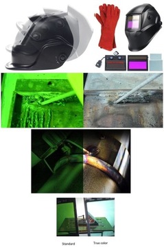 MASKA SPAWALNICZA 2w1 PRZYŁBICA SAMOŚCIEMNIAJĄCA FILTR TRUE COLOR +RĘKAWICE