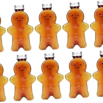 10 пустых бутылок из-под сока Пряничный человечек Домашние напитки Напиток Коричневый